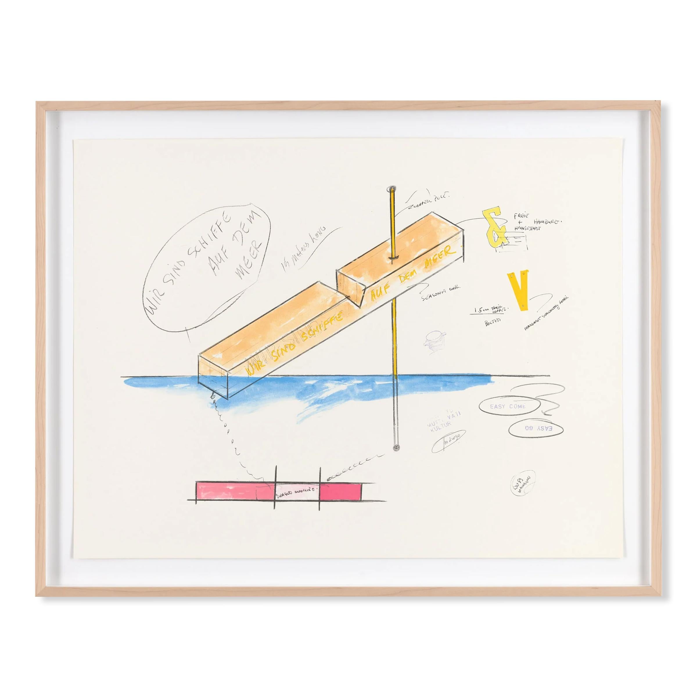Lawrence Weiner, Wir sind keine Enten auf dem Teich - 1990, Signed Print