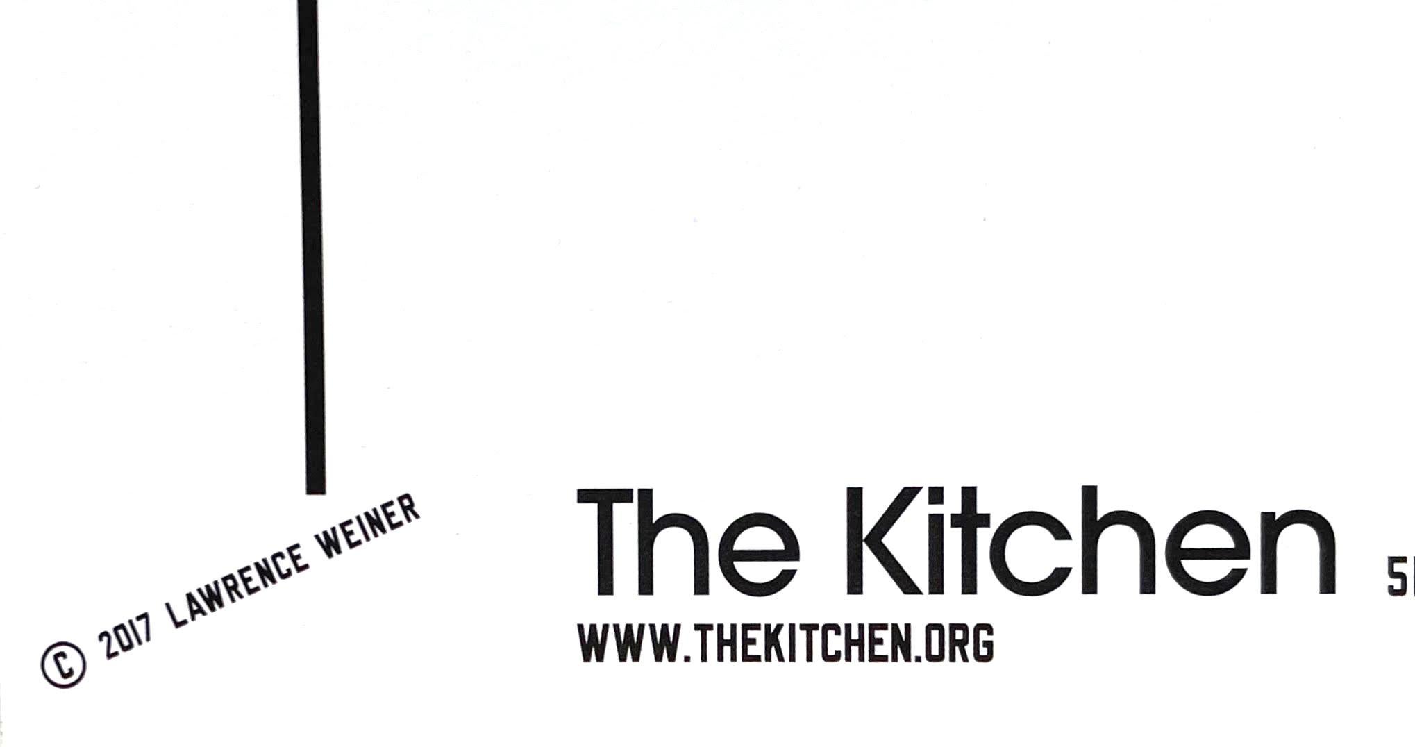 The Kitchen Poster (Hand signed by Lawrence Weiner) For Sale 1