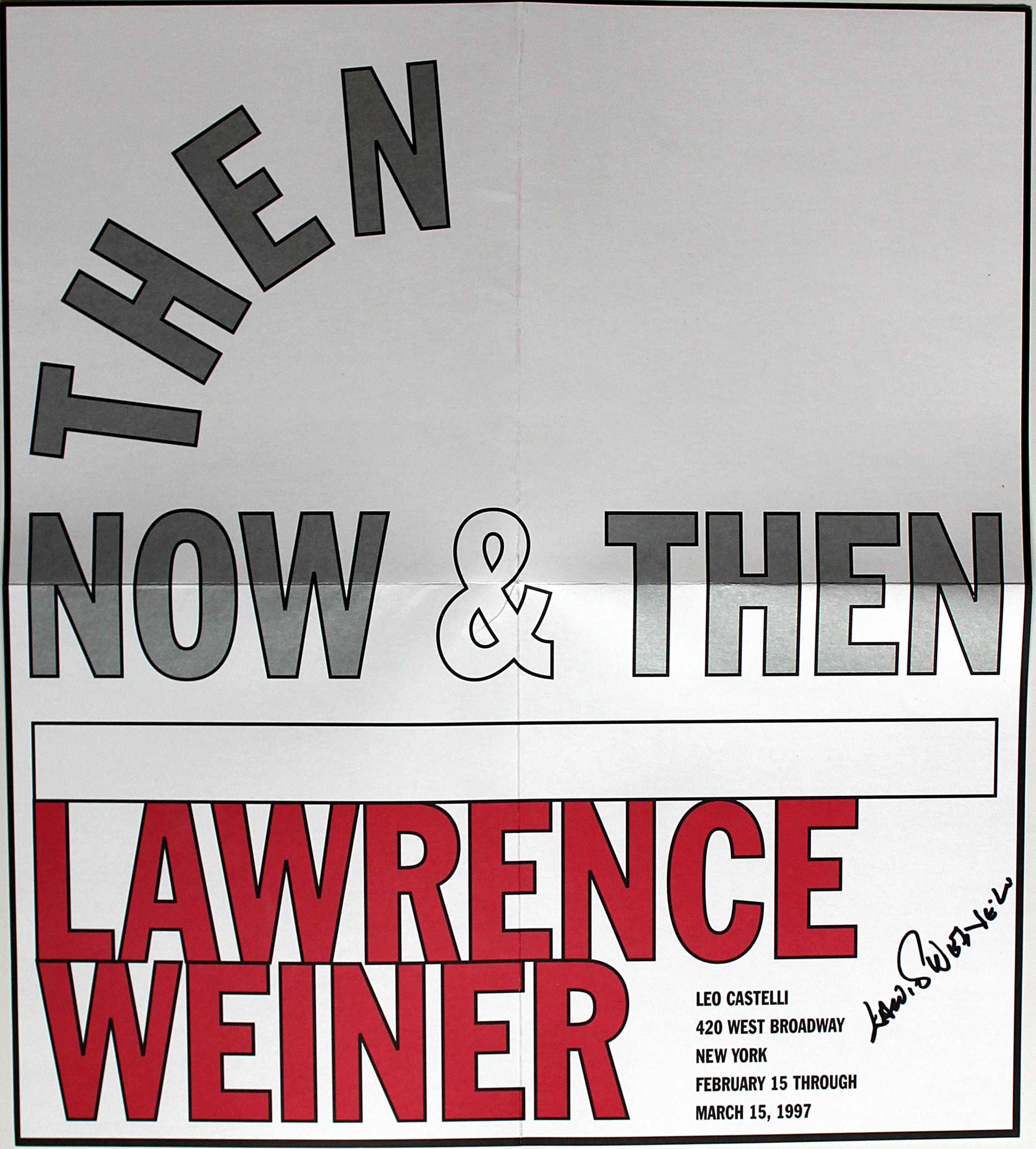 AHORA Y DESPUÉS: Póster de la Galería Leo Castelli (Firmado a mano por Lawrence Weiner)
