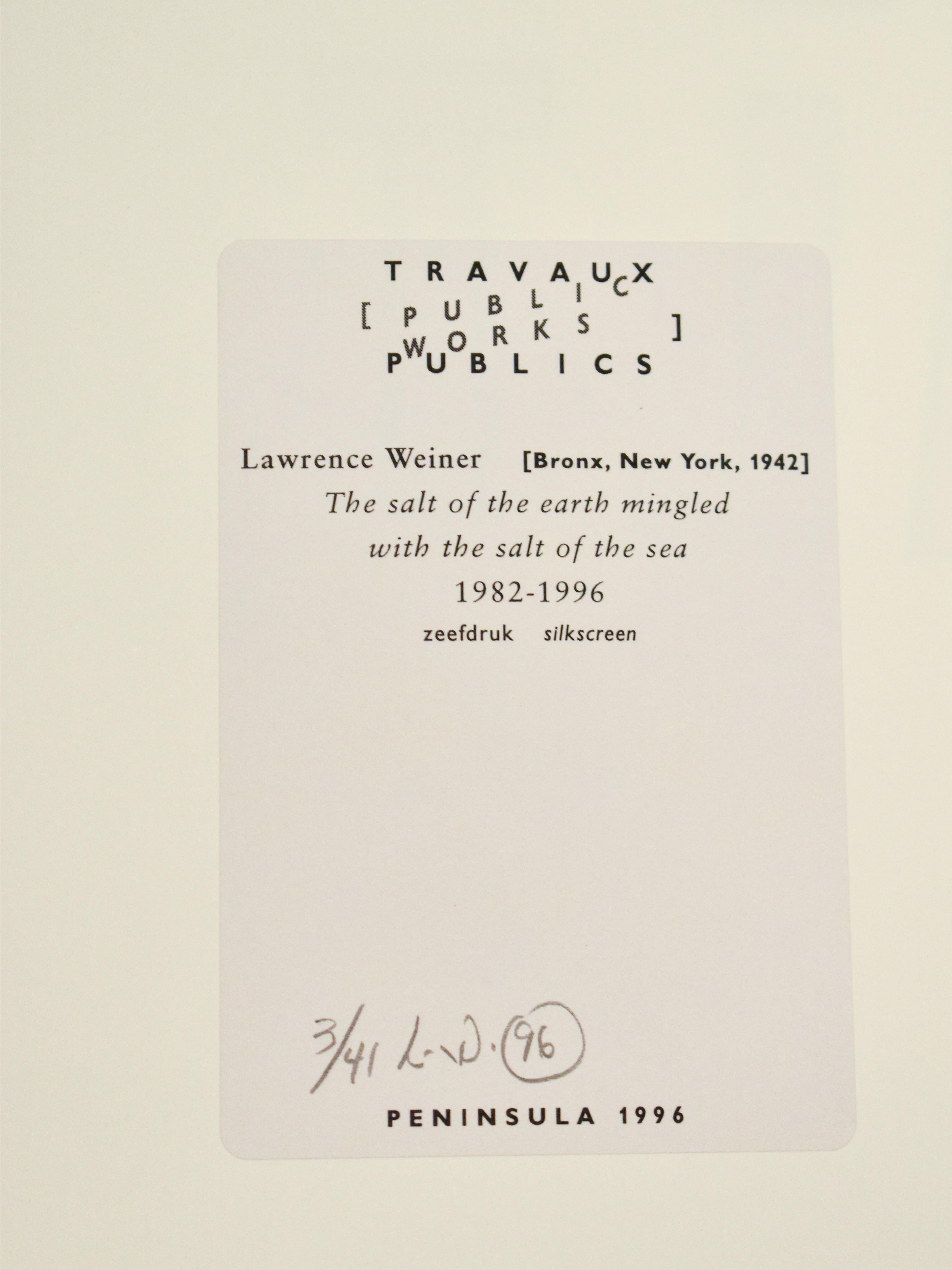 Travaux publics: Lawrence Steiner, Richard Long, Jenny Holzer and Joseph Kosuth For Sale 9