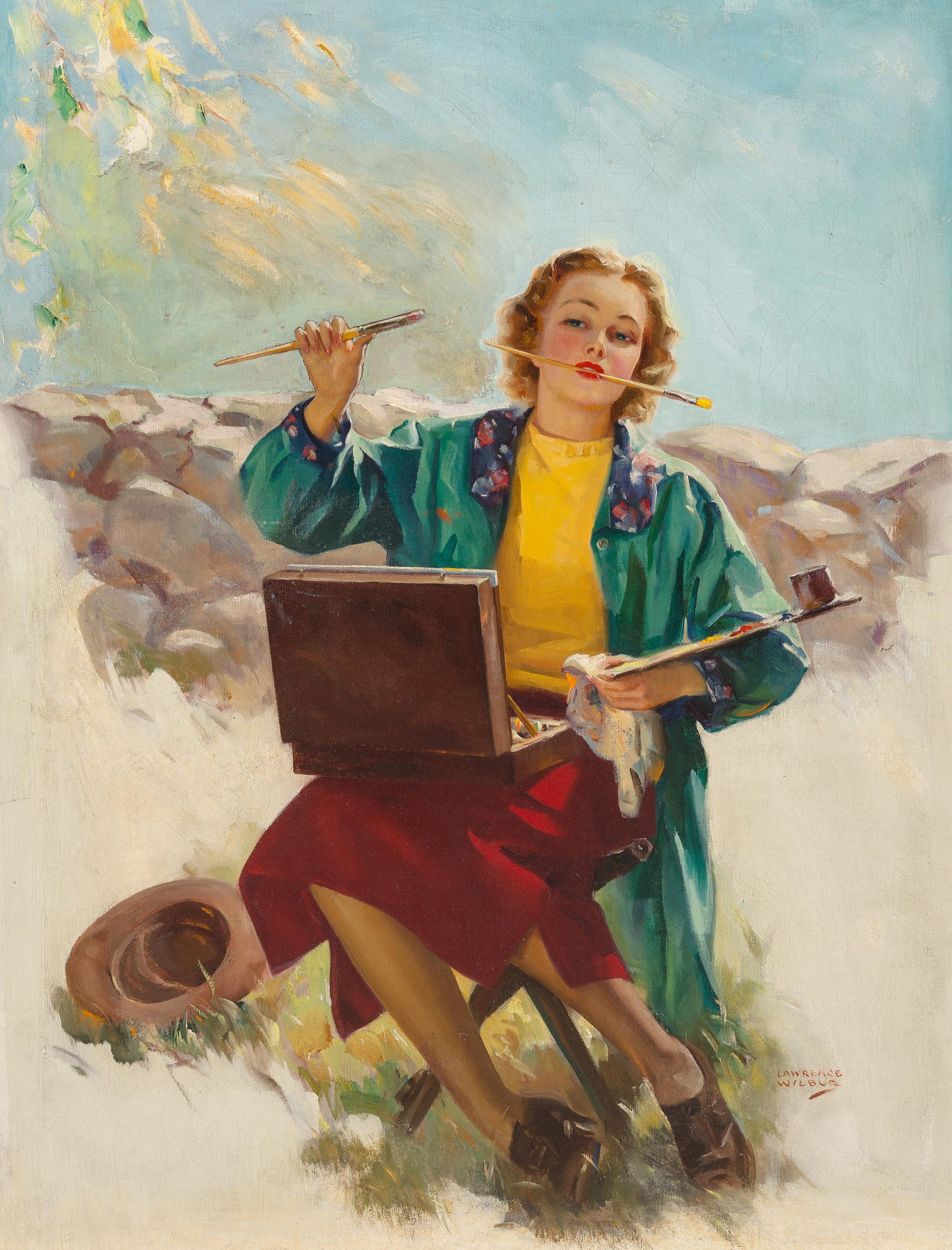 Lawrence Wilbur Figurative Painting - The Artist, This Week Magazine Cover, 1937