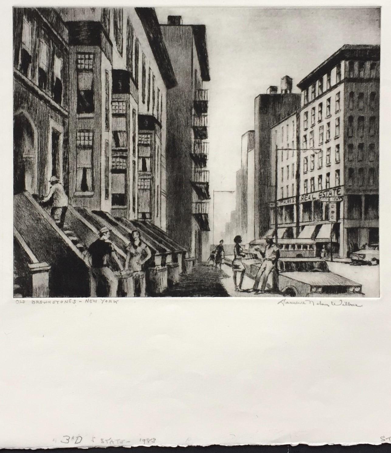 Old Brownstones -- New York - Print by Lawrence Wilbur