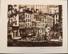 Peck's Slip, N.Y.C. - A superb and scarce proof impression printed by the artist