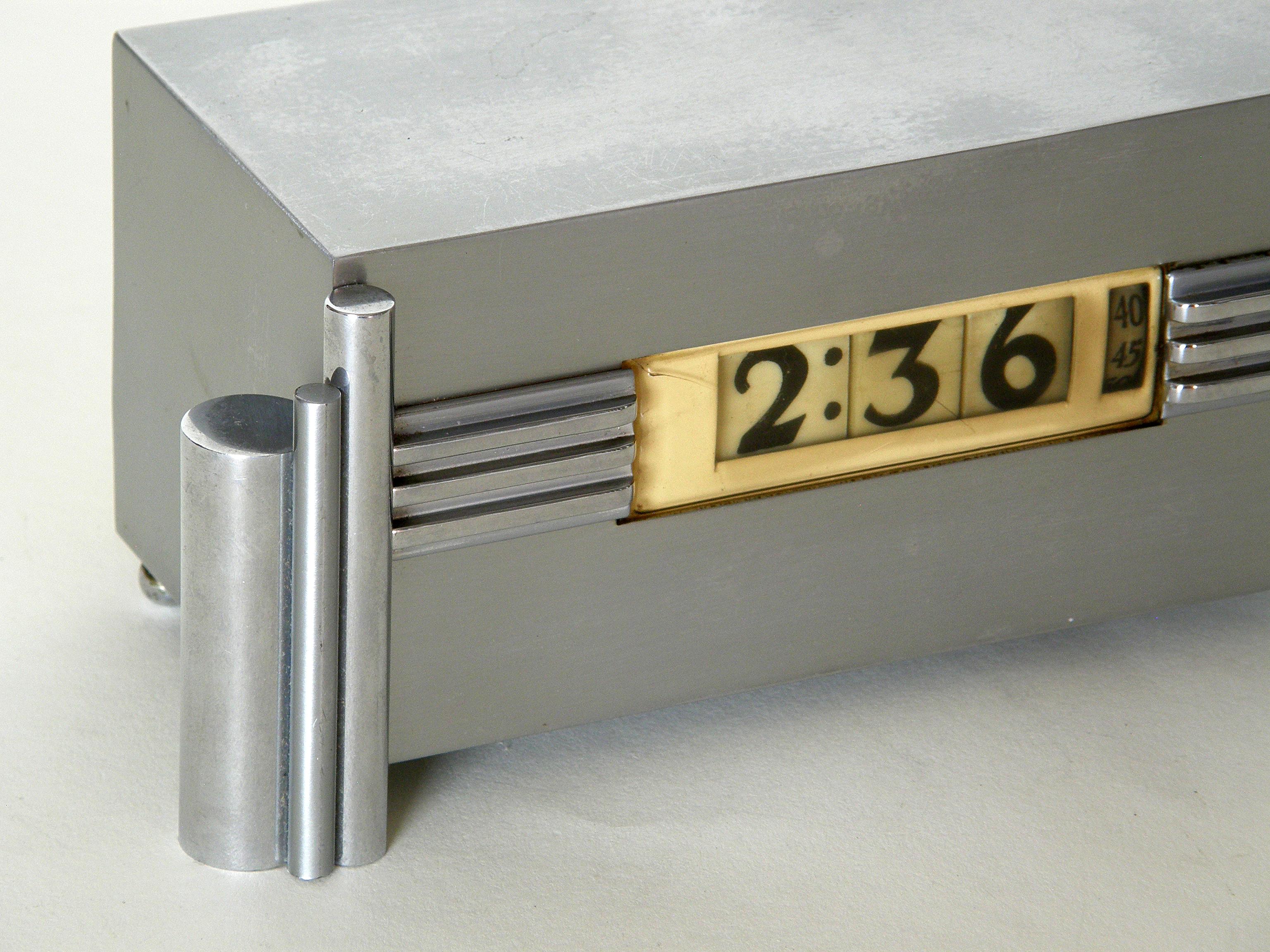 American Lawson Art Deco Digital Table Clock Designed by Ferher and Adomatis For Sale
