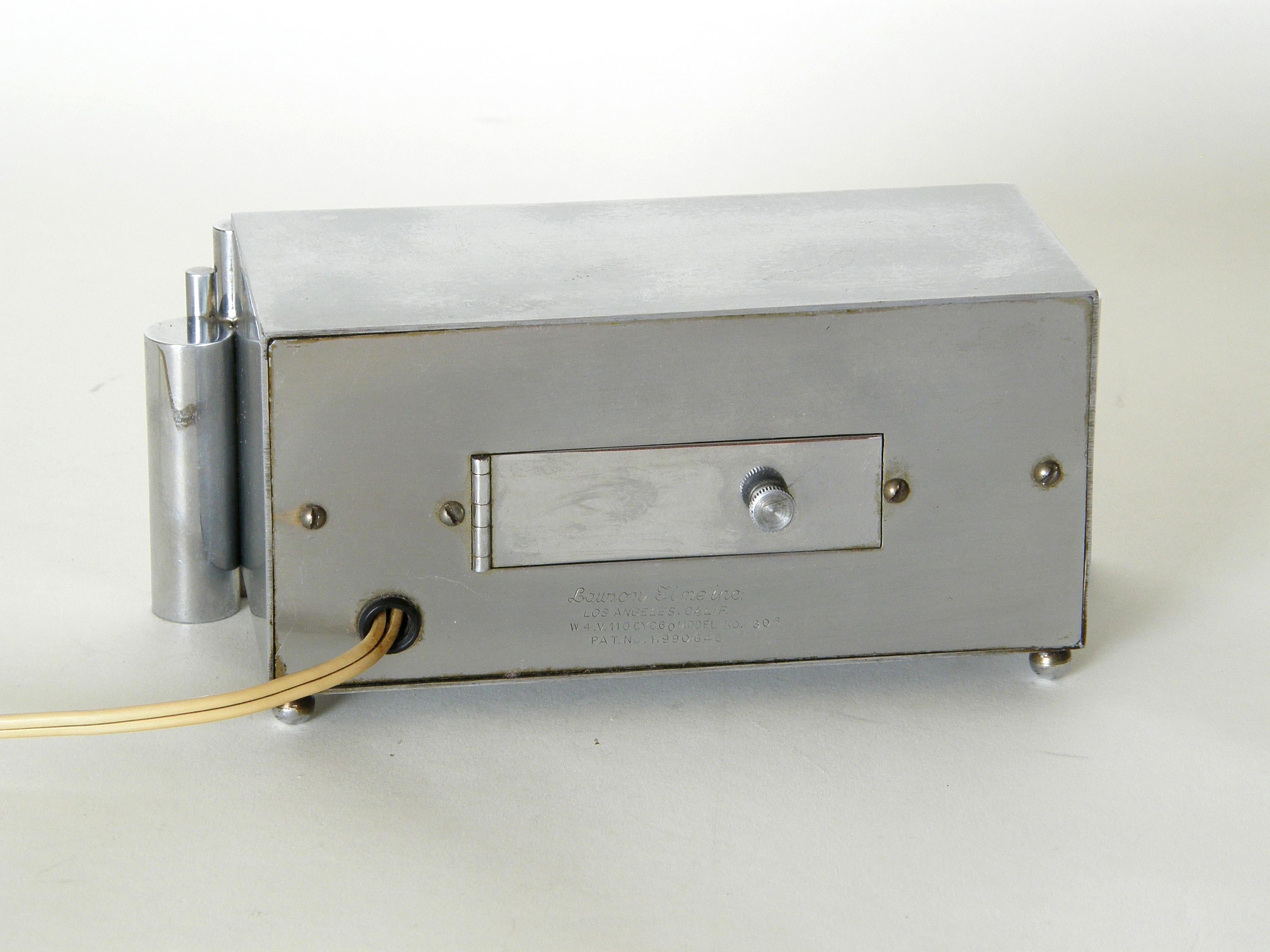 Lawson Art Deco Digital Table Clock Designed by Ferher and Adomatis In Good Condition In Chicago, IL