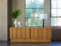 Lawson-Fenning 4-Door Ojai Cabinet in Oak, Modern American Storage Cabinet
