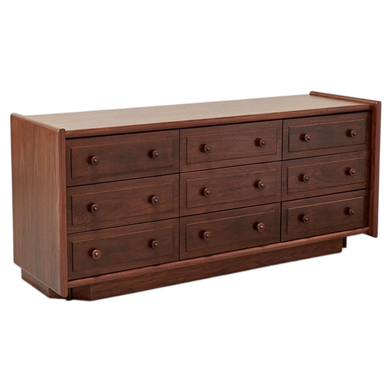 Lawson-Fenning Bosque 9 Drawer Dresser, Natural Walnut, Modern Chest of Drawers