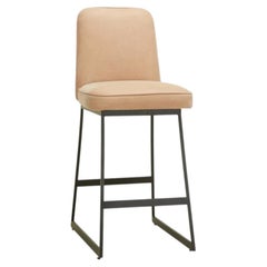 Lawson-Fenning Elysian Barhocker, Leder und massives Steed-Gestell, moderner Thekenhocker