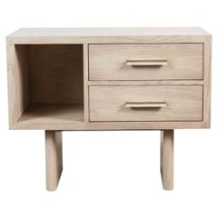 Lawson-Fenning Inverness Nightstands, Modern White Washed Oak Bedside Tables