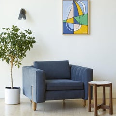 Lawson-Fenning Isherwood Chair, Channel Tufting & Walnut Base, Modern Armchair