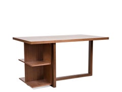 Lawson-Fenning Ivanhoe Desk, Natural Walnut, Modern Writing Desk w/ Shelves