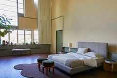 Lawson-Fenning Montebello Bed, Queen, Green Linen & Walnut, Modern Bedframe