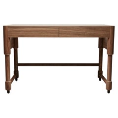 Lawson-Fenning Niguel Writing Desk, Walnut w/ Brass Details, Modern Office Desk