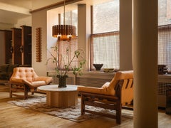 Lawson-Fenning Ojai Lounge Chair, Solid Oak & Tan Leather, Modern Club Chair