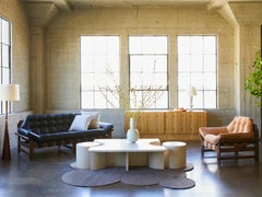 Lawson-Fenning Ojai Sofa, Solid Walnut & Chocolate Leather, Modern Couch