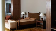 Lawson-Fenning Parkman Nightstand, Cork Toped Walnut, Modern Bedside Table