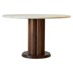 Lawson-Fenning San Rafael Pedestal Table, Round Travertine Dining Table