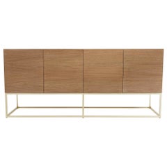 Lawson-Fenning Thin Frame Cabinet, Oak and Brass, Modern Storage Cupboard