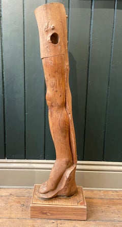 Wooden Maquette of a Leg, Hand Carved British Sculpture