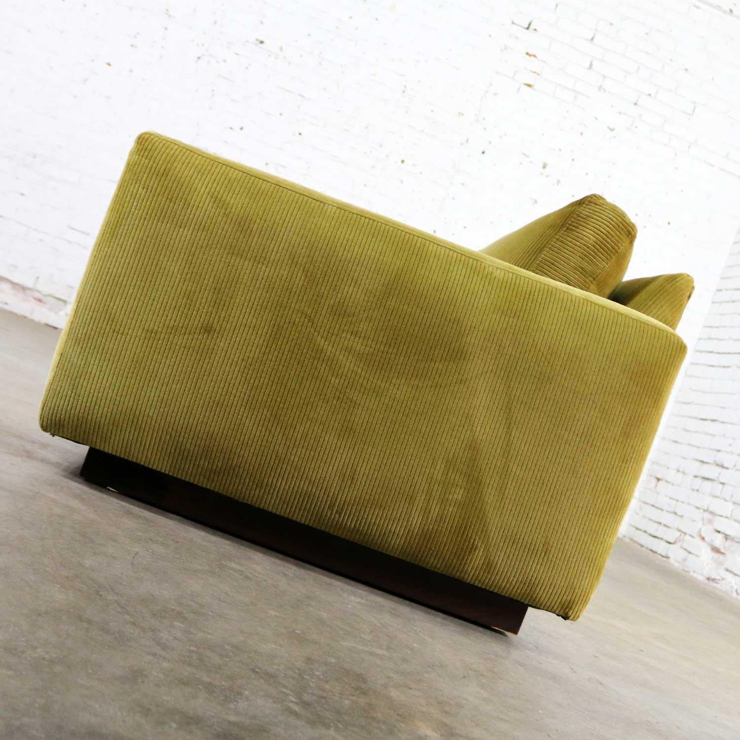 Fabric Lawson Style Wide Wale Corduroy Sofa by Milo Baughman for Thayer Coggin