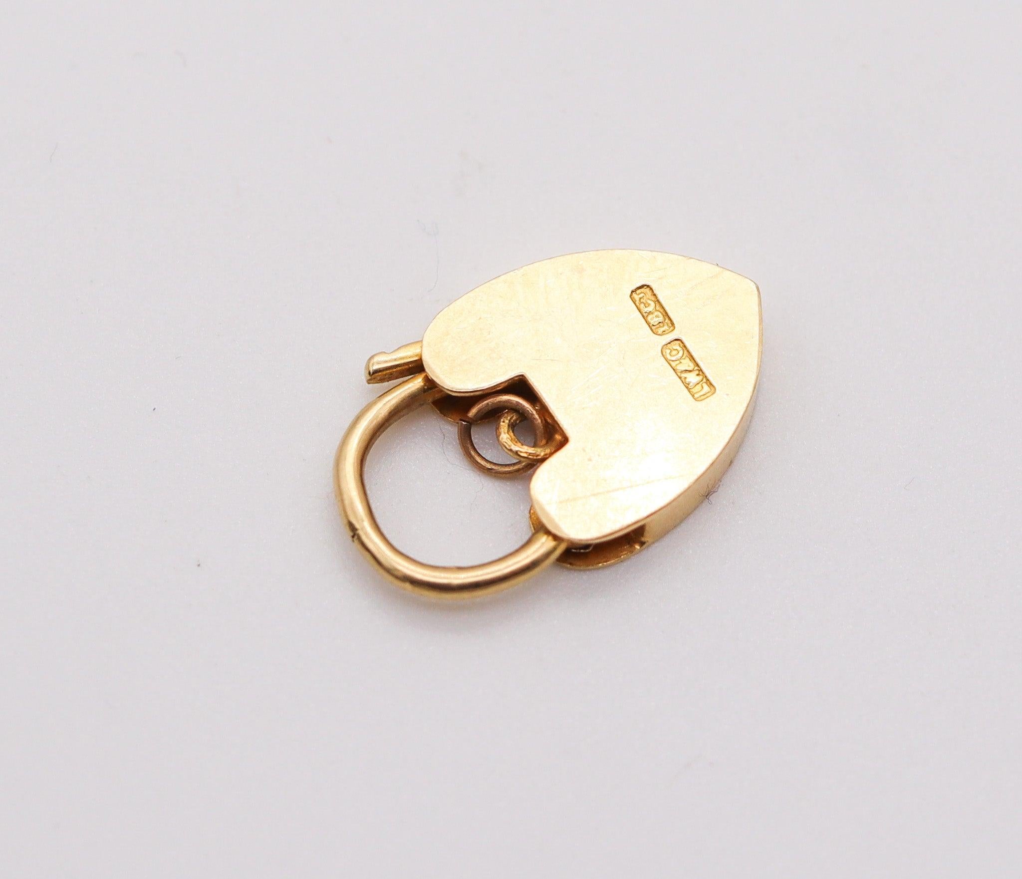 Women's LAWSON WARD & GAMMAGE 1910 Edwardian Heart Shaped Lover Padlock In 18Kt Gold