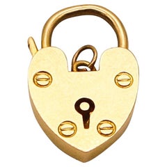LAWSON WARD & GAMMAGE 1910 Edwardian Heart Shaped Lover Padlock In 18Kt Gold