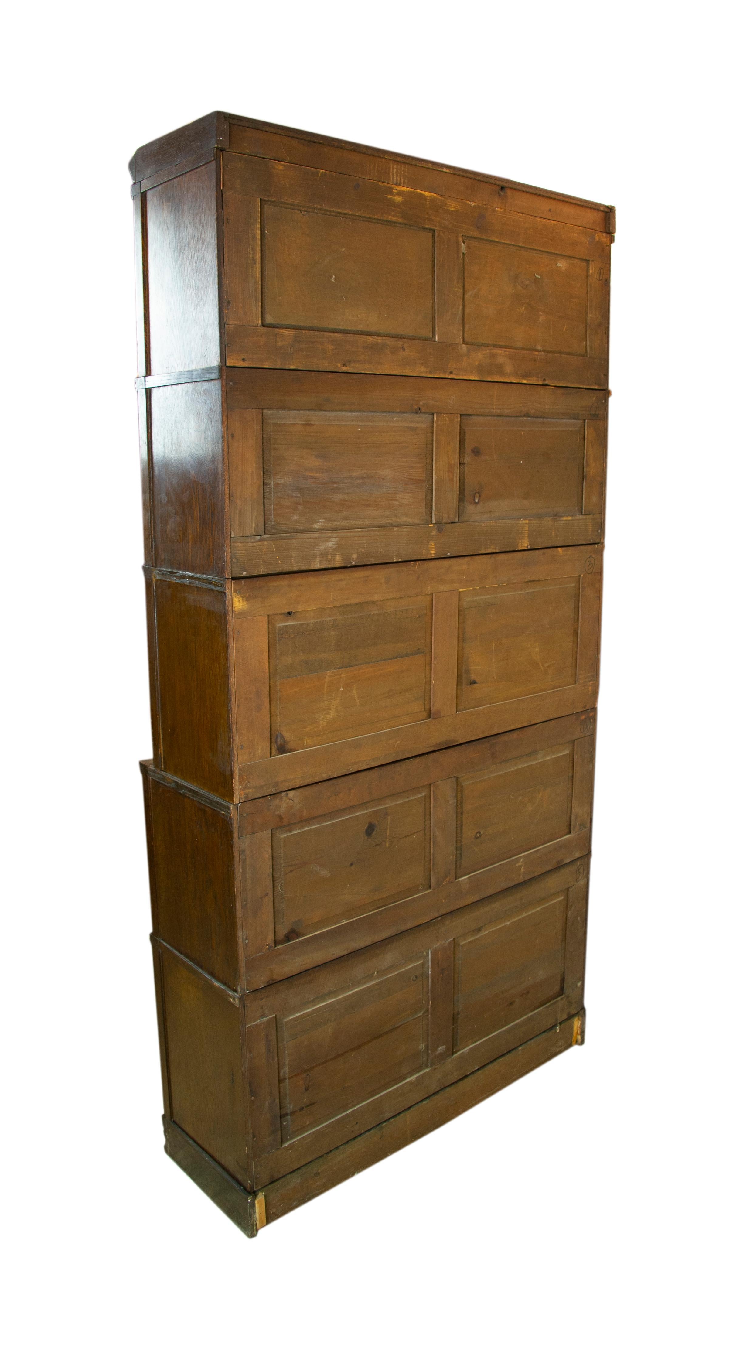 Hand-Crafted Lawyers Bookcase, Oak Bookcase, Barristers Bookcase, Scotland 1920, B1273