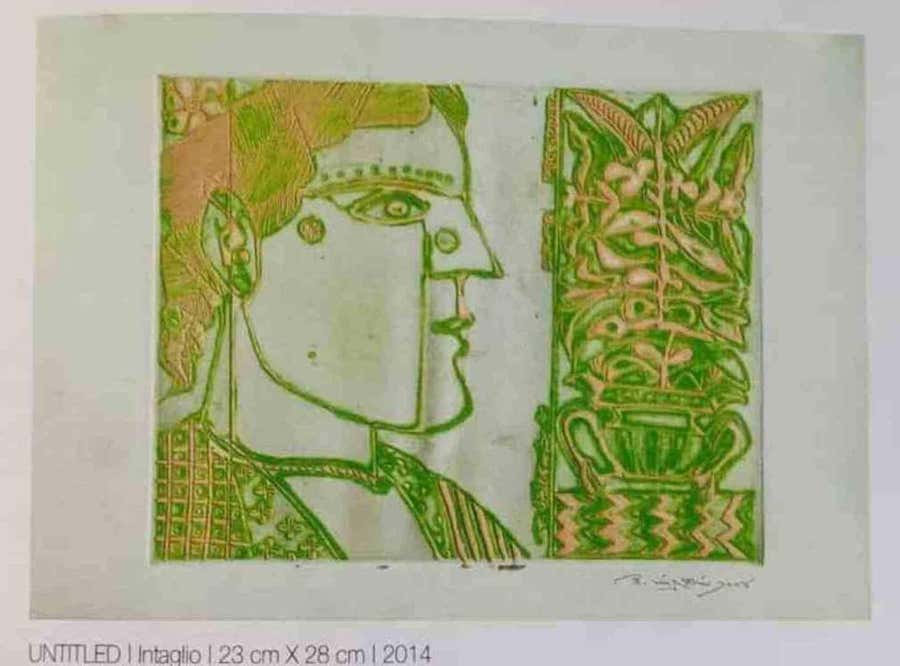 Untitled, Intaglio, Etching on Paper, Modern Indian Artist "In Stock"