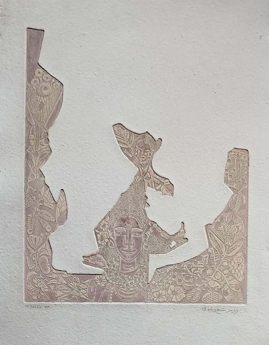 Untitled, Intaglio on Paper by Modern Indian Artist "In Stock" (Set of 2 Works)