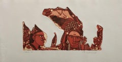 Ohne Titel, Intaglio auf Papier des modernen indischen Künstlers Laxma Goud, „Auf Lager“