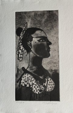 Sin título, Calcografía sobre papel, Artista indio moderno "En Stock"