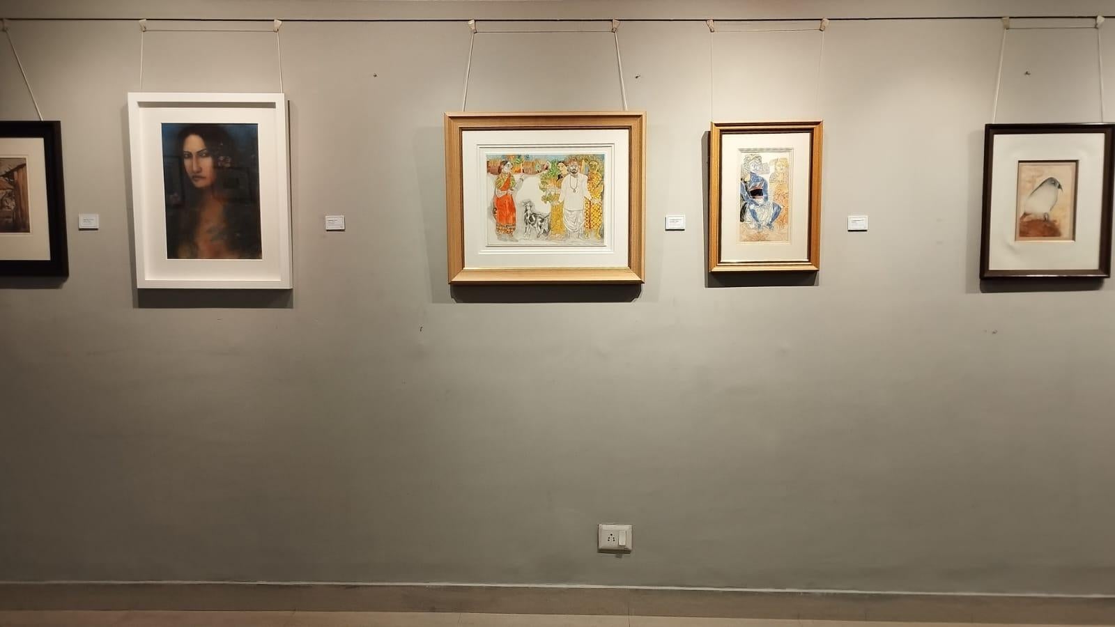 Sin título, Técnica mixta sobre papel, Amarillo, Naranja de K. Laxma Goud 