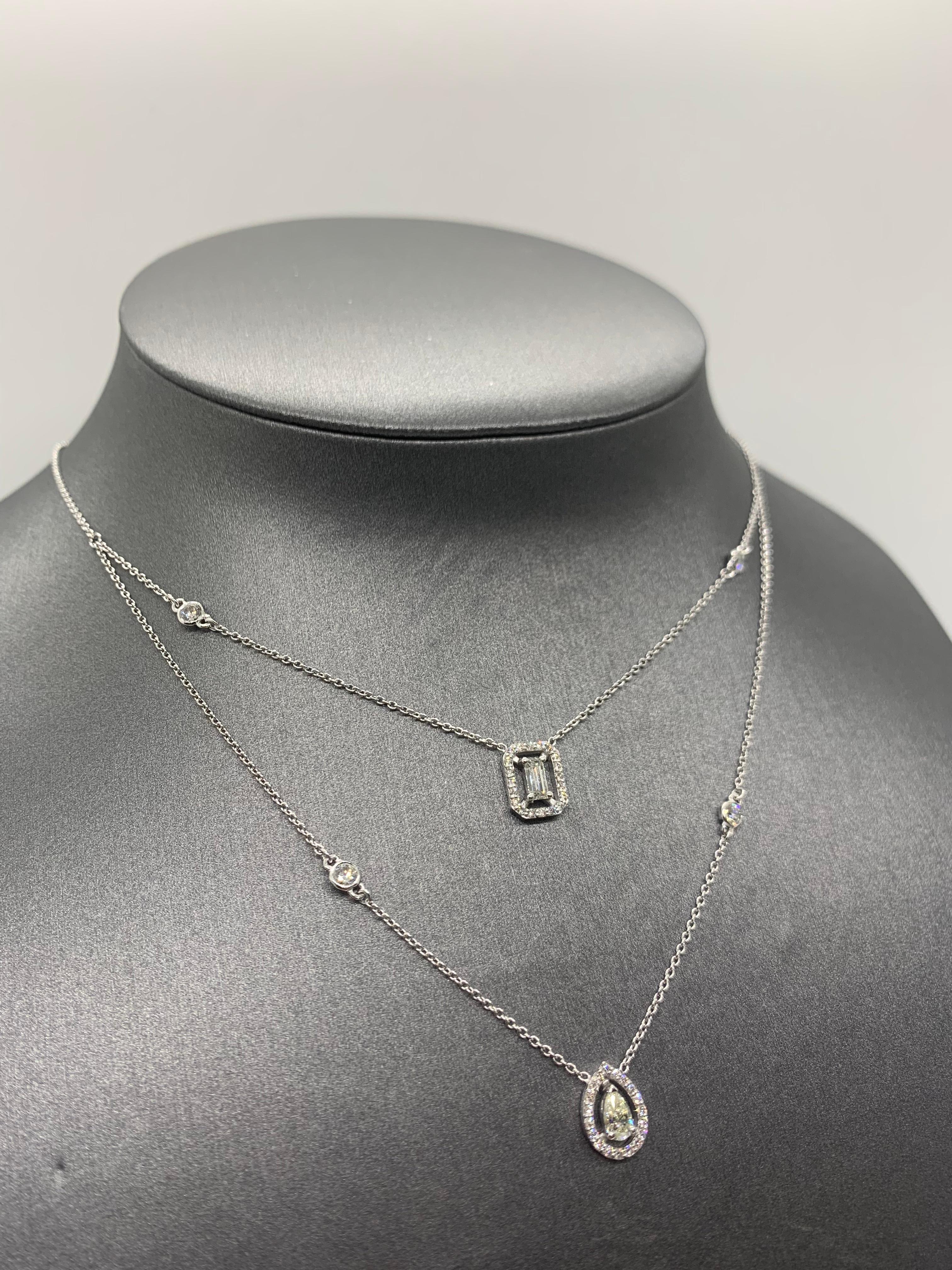 Collier de diamants en or jaune et blanc 18 carats, taille mixte, 1,20 cts Neuf - En vente à Los Angeles, CA