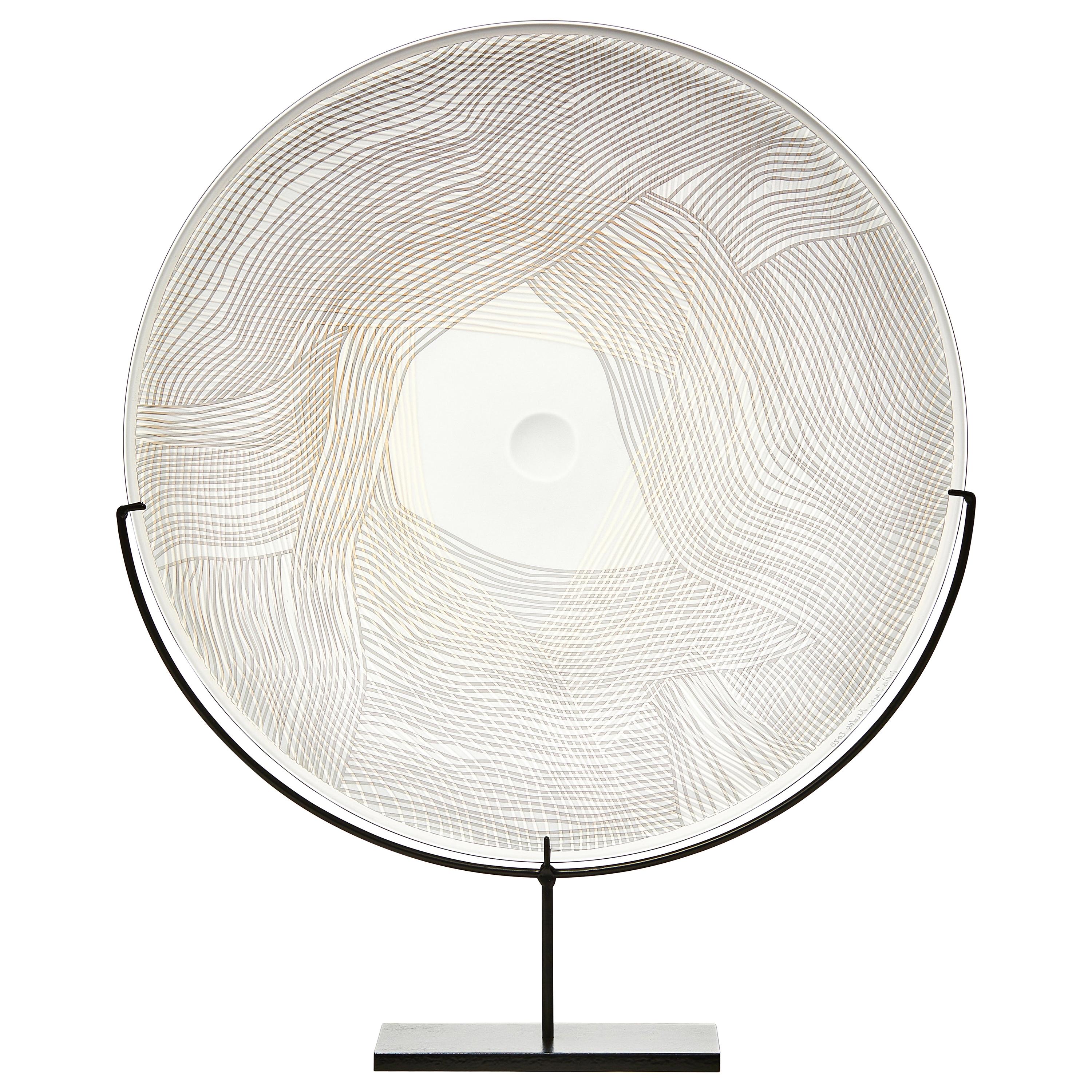 Layer on Layer, a Unique Gold, Grey and Clear Glass Sculptural Plate, Kate Jones