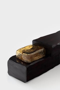 "Layer over Layer" Sculptural Bench in lacquered wood and glass by Linde Freya