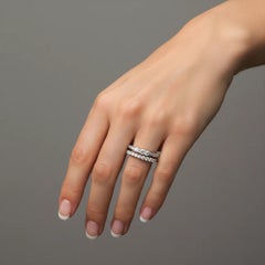 Layered Diamond 14K (or 18k upon request) White Gold Band Eternity Ring