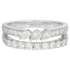 Layered Diamond 14K (or 18k upon request) White Gold Band Eternity Ring