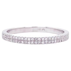 Layered Diamond Band, White Gold, Two Rows of Diamonds, Stackable Ring