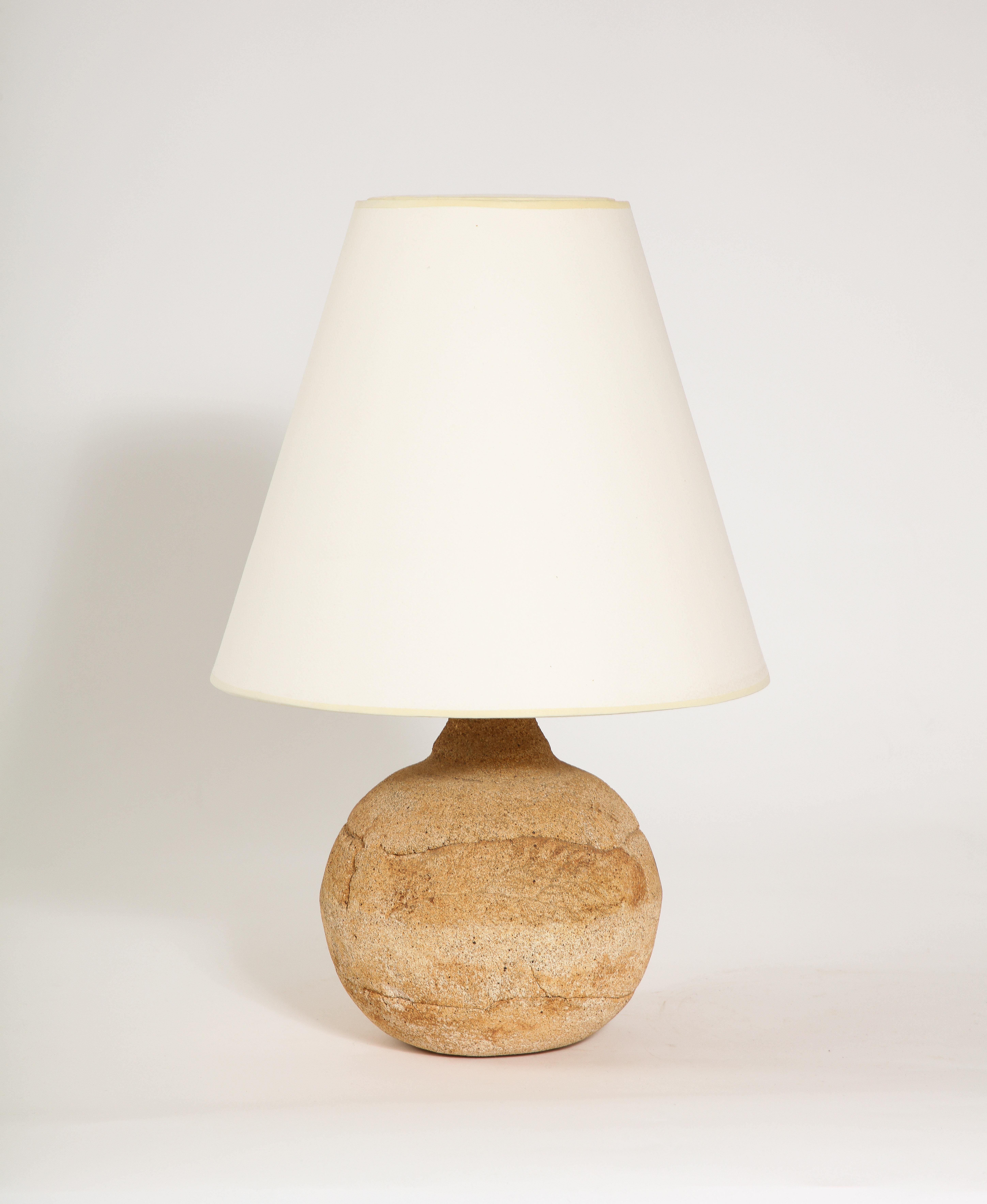 Layered Earthenware Table Lamp, France 1960's For Sale 1