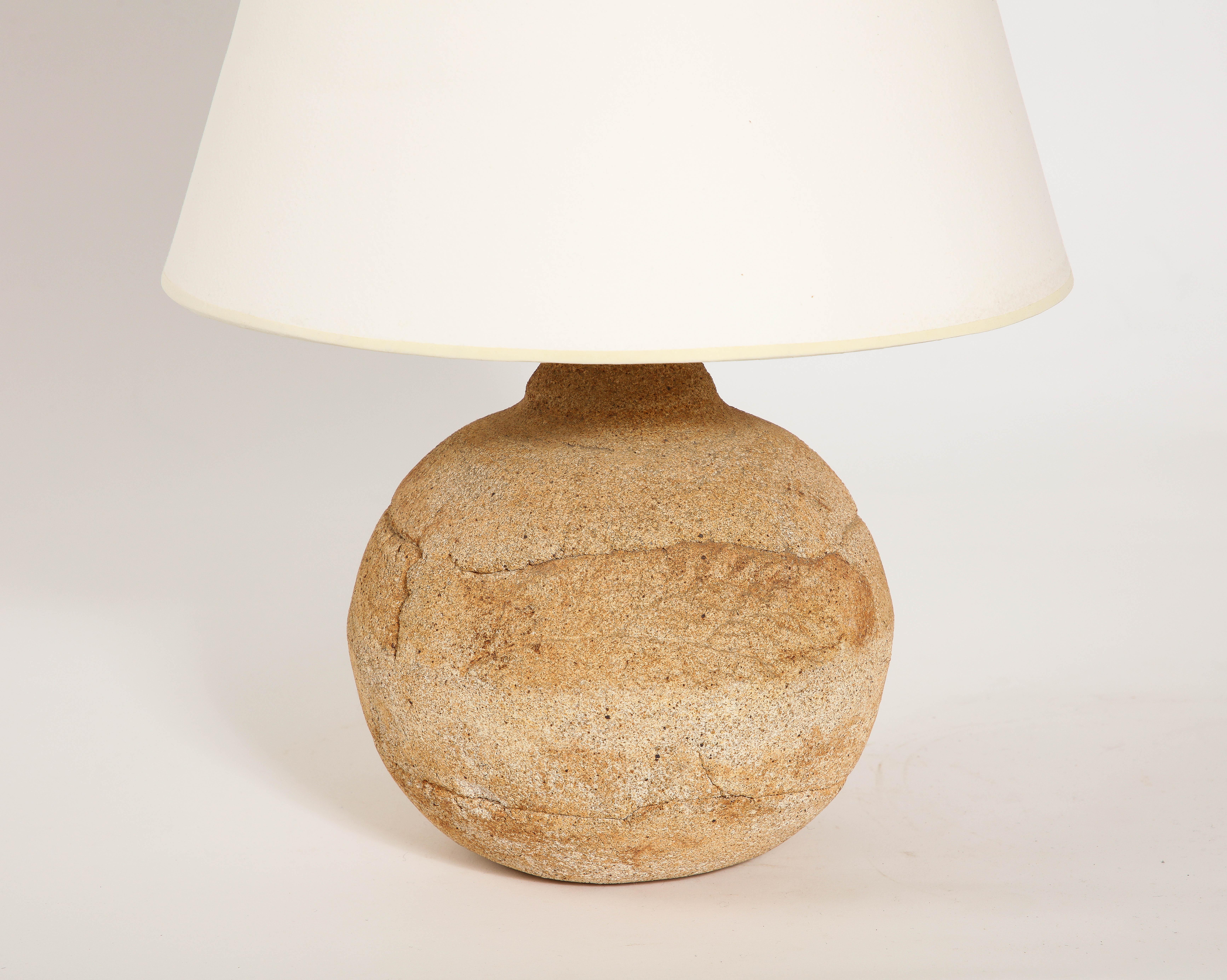 Layered Earthenware Table Lamp, France 1960's For Sale 2