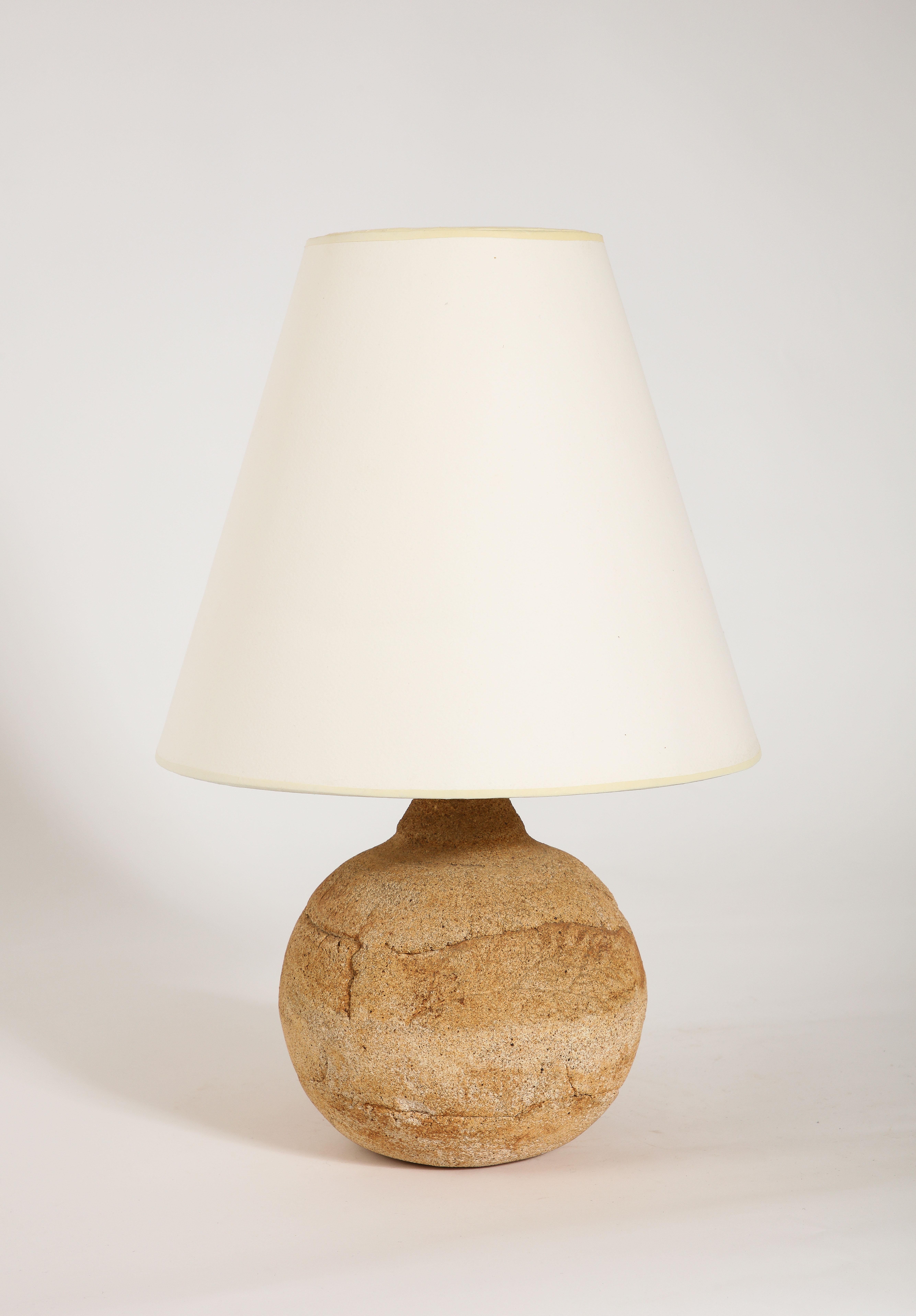 Layered Earthenware Table Lamp, France 1960's For Sale 3