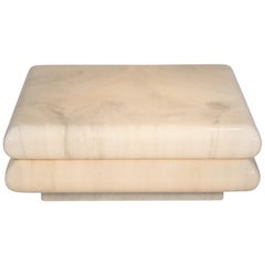 Layered Floating Coffee Table in Lacquered Goatskin, Italy, circa 1980s