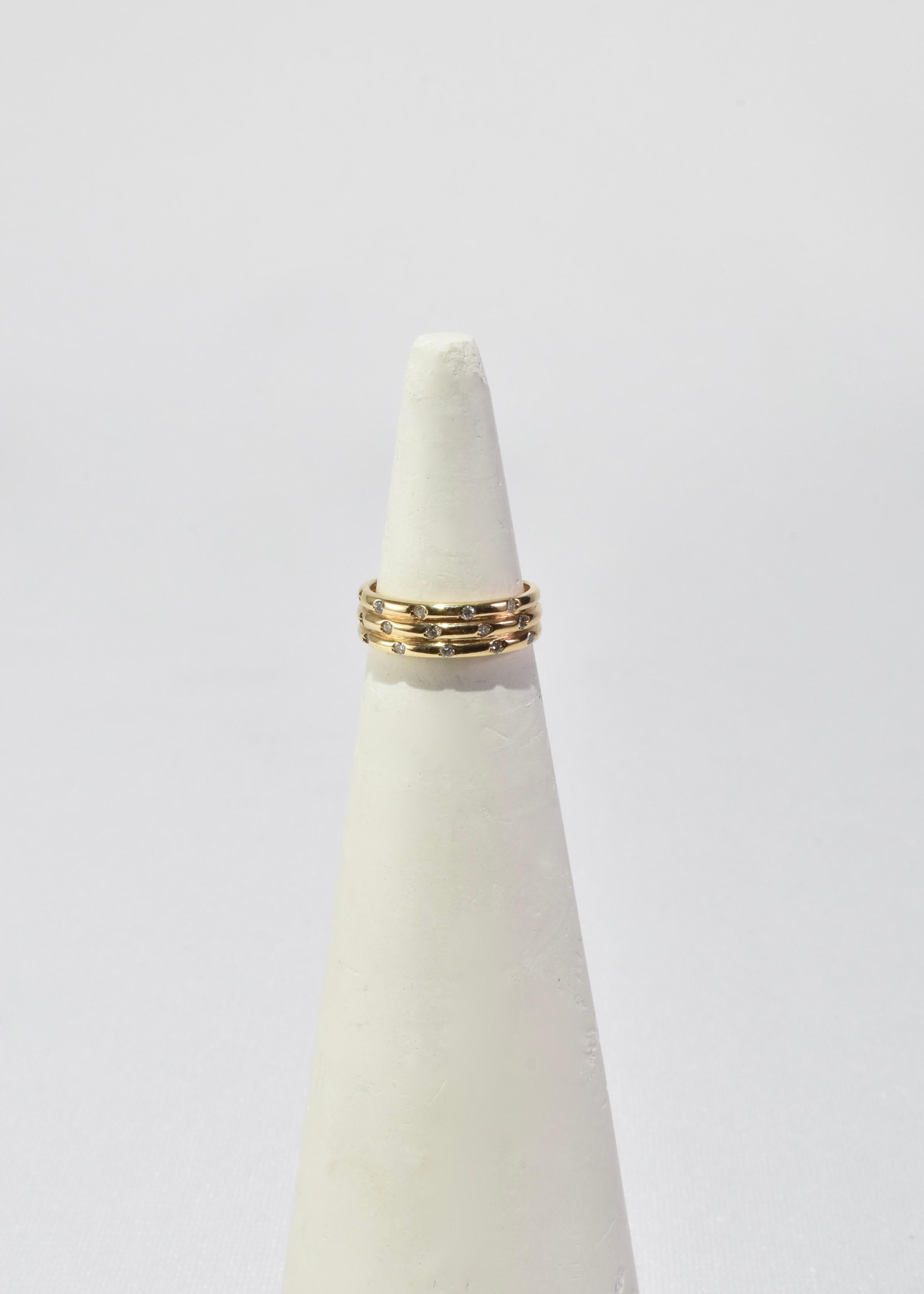 Women's or Men's Layered Gold Diamond Ring