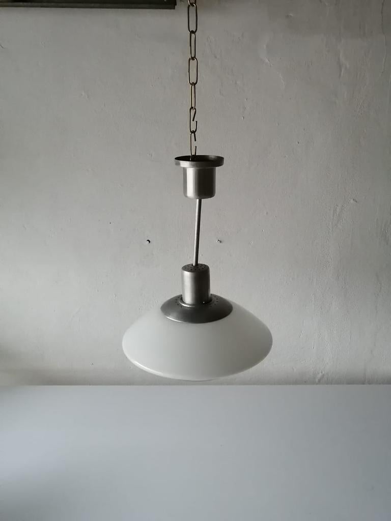 Mid-20th Century Layered Milk Glass Art Deco Pendant Lamp by VERALUX, 1940s, Made in Germany