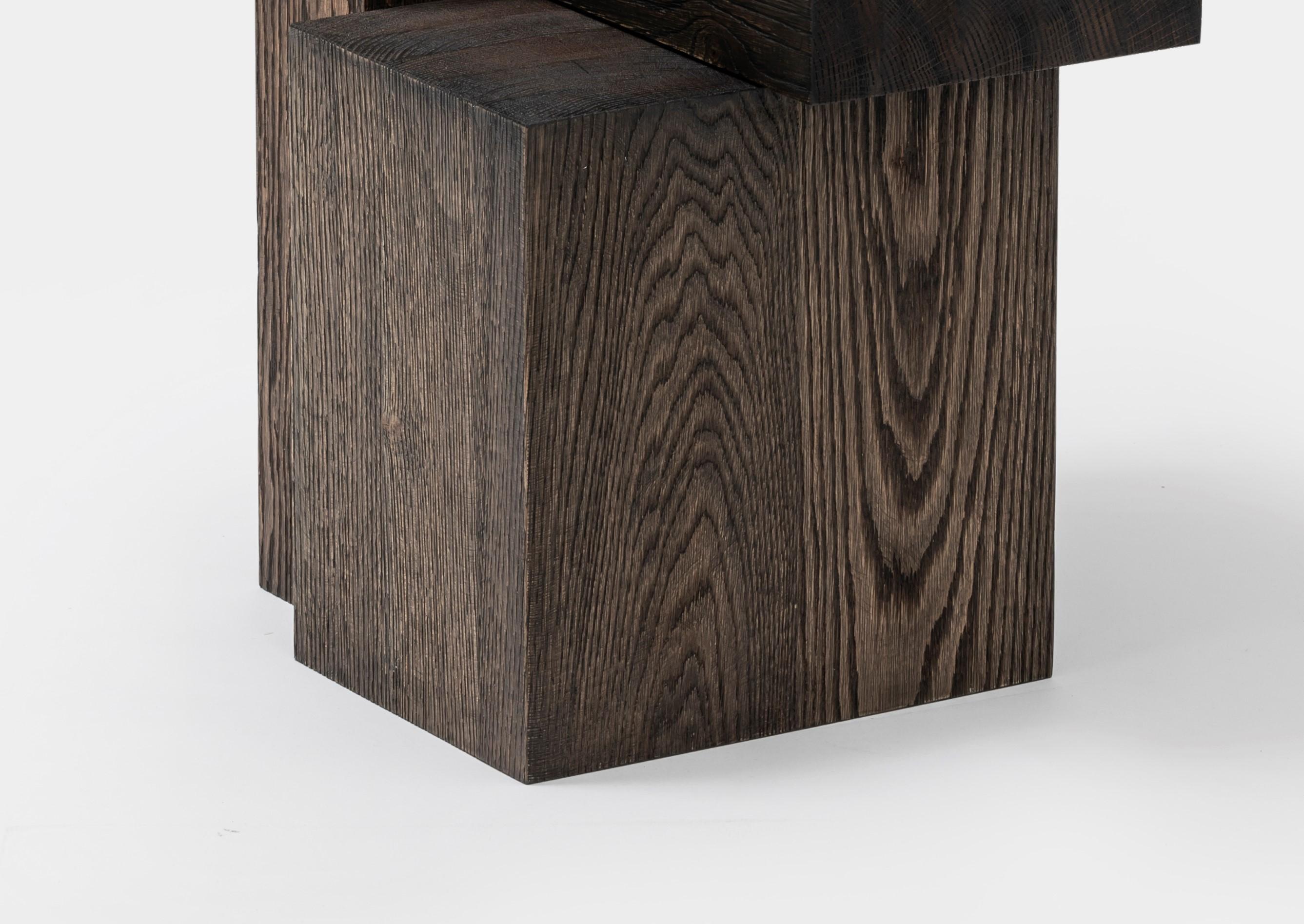 Post-Modern Layered Oak Wood Stool by Hyungshin Hwang For Sale