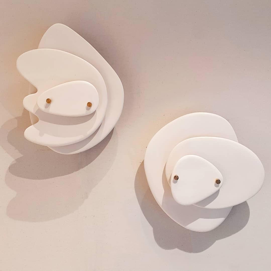 2er-Set Off-White Keramik Wandleuchte Contemporary von Elsa Foulon im Angebot 9