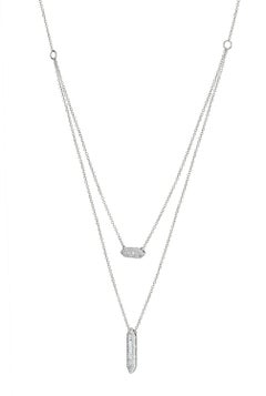 Luxle 0.45 Cttw Natural Diamond 15 Inch Necklace in 14k White Gold