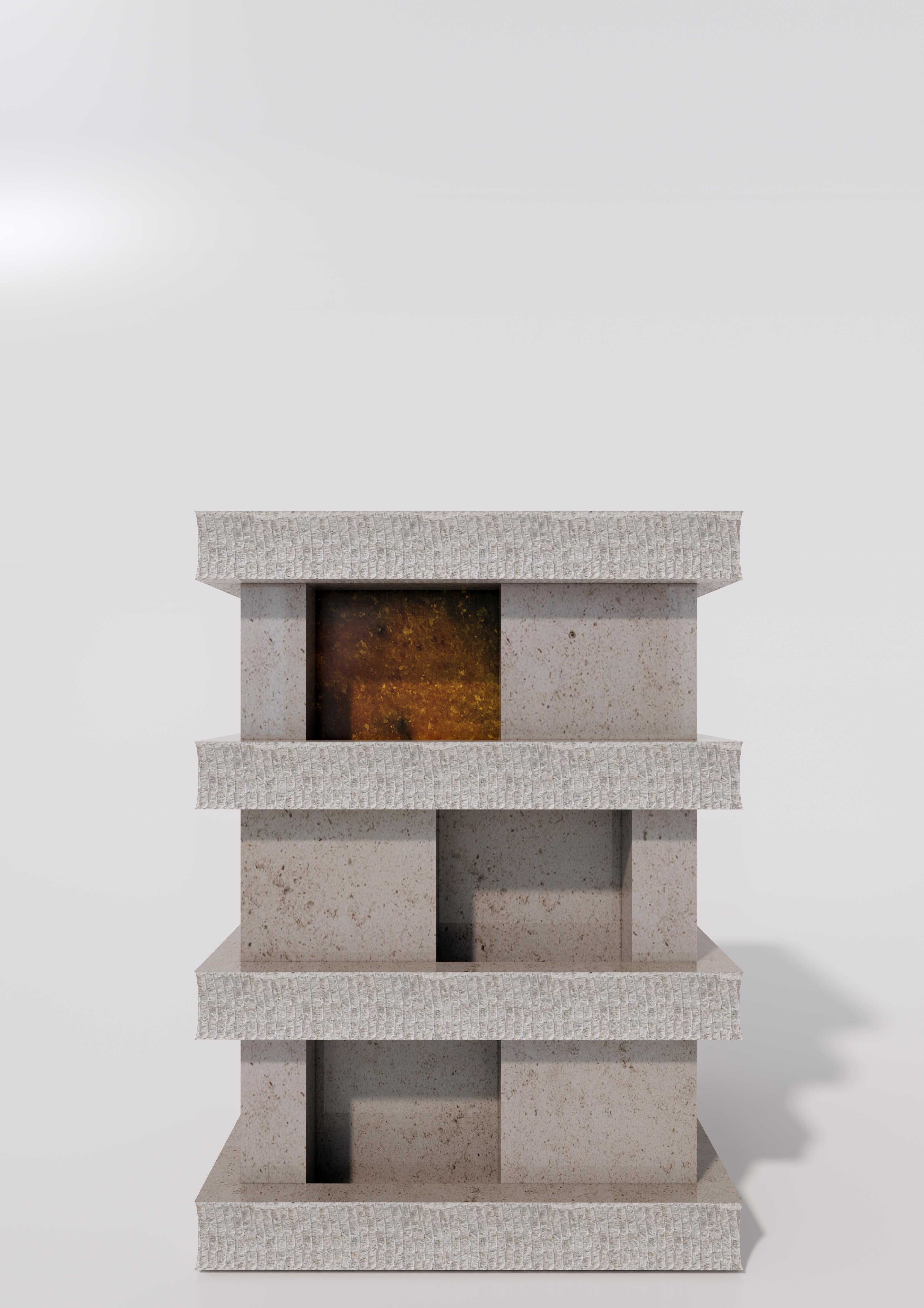 Layered Side Table by Studio Gameiro
Dimensions: D 40 x W 40 x H 50 cm.
Materials: Salt and Moleanos stone.

Available in two different finishes: chiseled or honed. Please contact us.

Studio Gameiro is an innovative, multidisciplinary, and