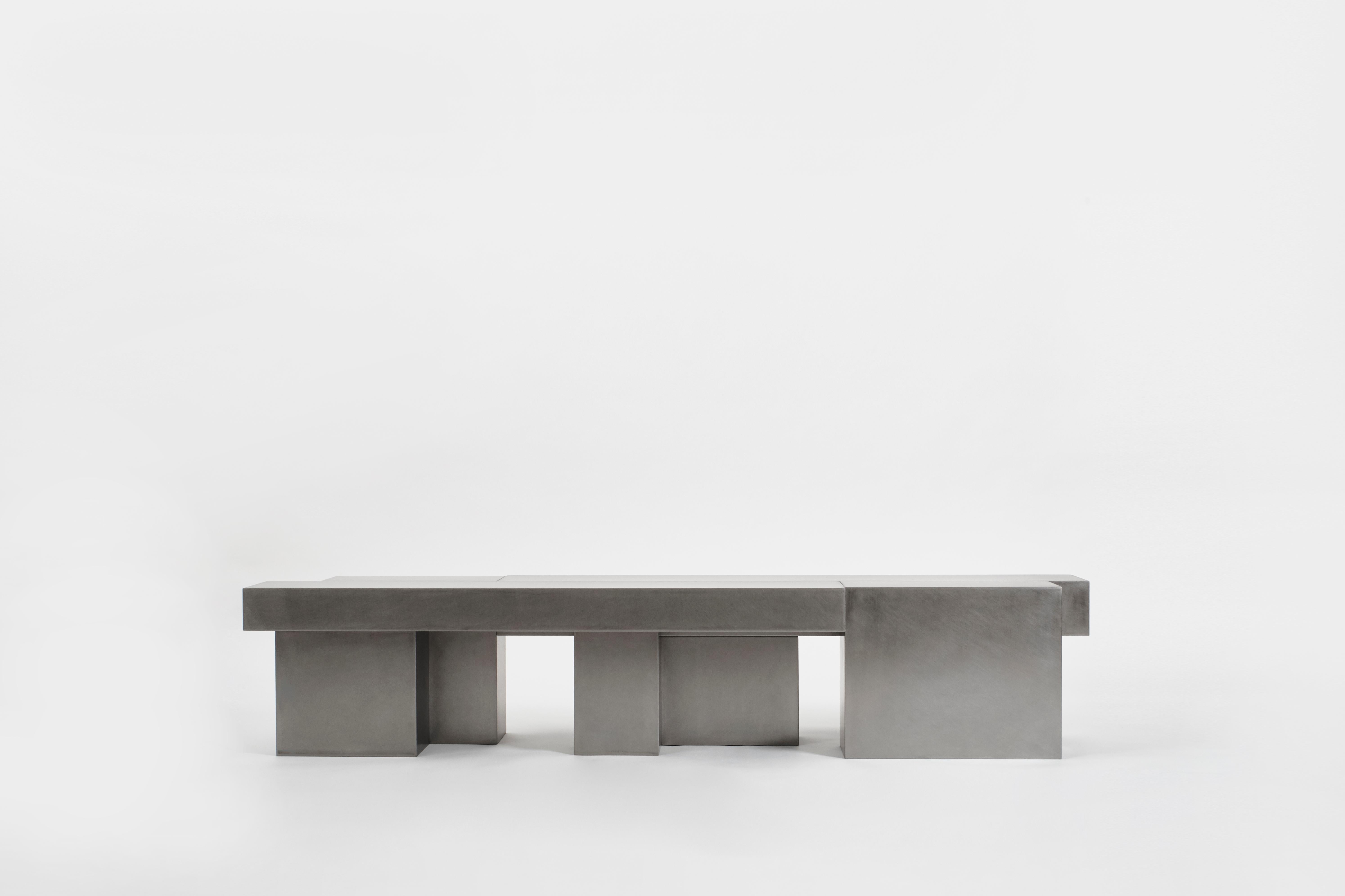 Korean Layered Steel Bench by Hyungshin Hwang For Sale