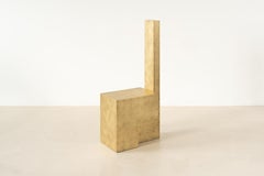 Chaise Layered Steel Brass Edition avec finition à la cire par Hyungshin Hwang